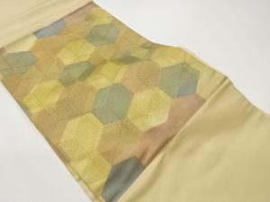 金駒刺繍亀甲に渦巻き模様名古屋帯